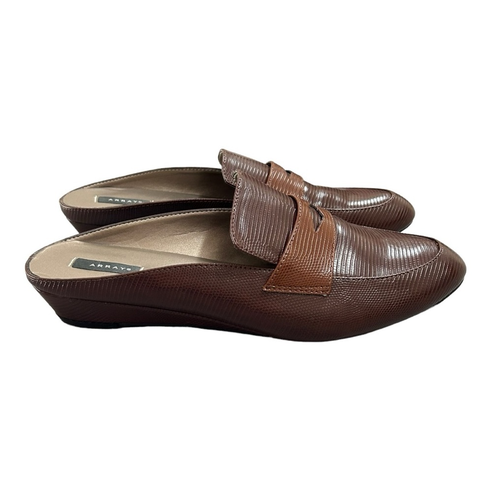 Array Women’s Leilani Brown Slip On Loafer Mule Shoes Sz 8.5
